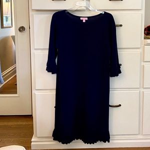 LILLY PULITZER Navy Wool Dress with Ruffles